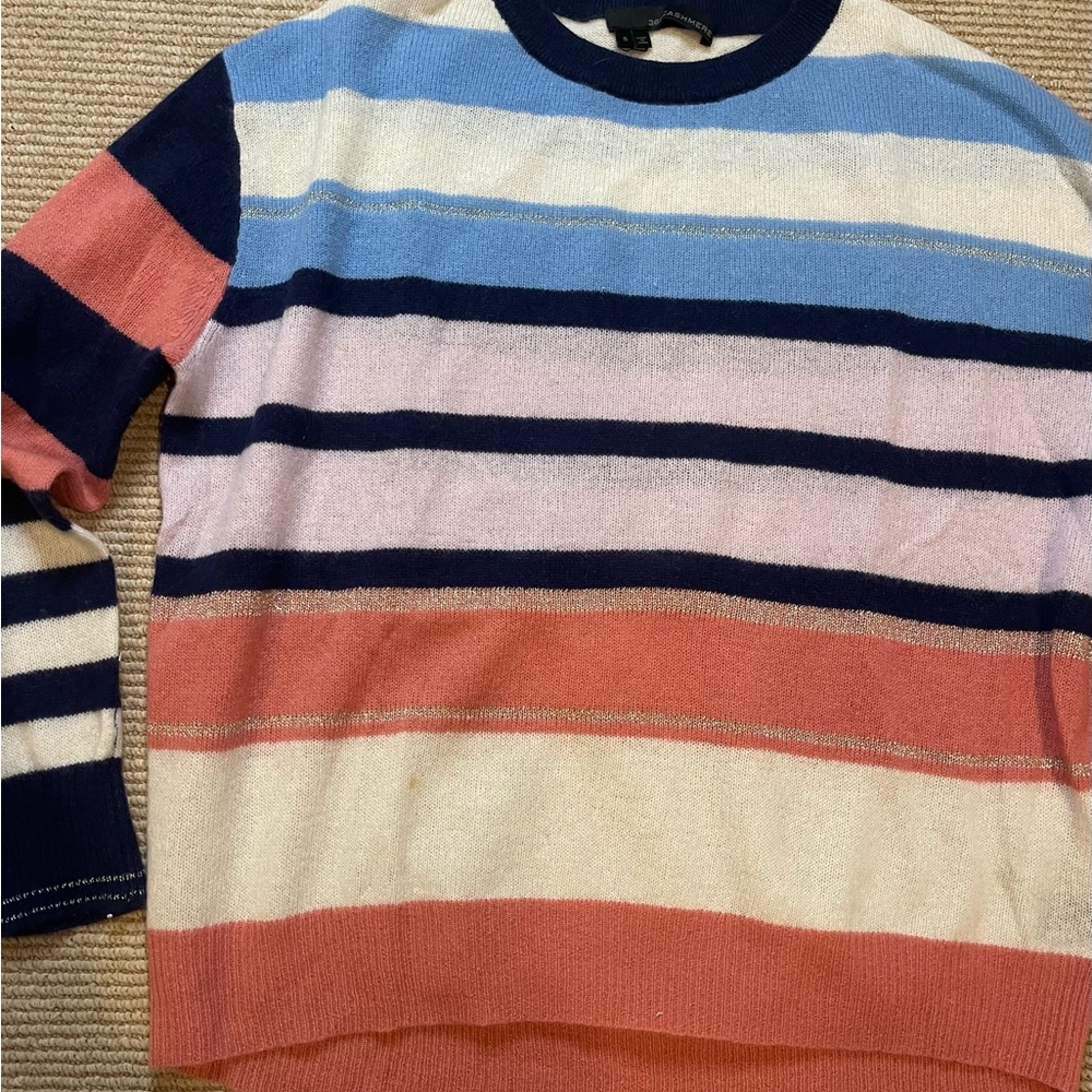 360 Cashmere Multicolor Striped Sweater - Picture 3 of 11